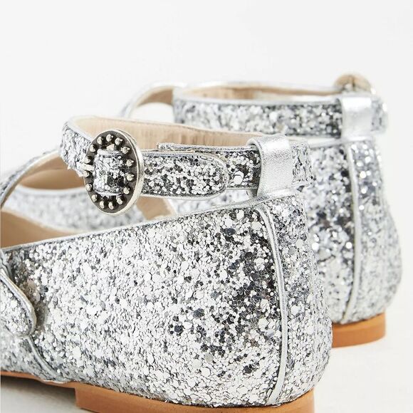 Anthropologie Freda Salvador Glitter Mary Jane Ankle Strap Juliette flats - Picture 4 of 6
